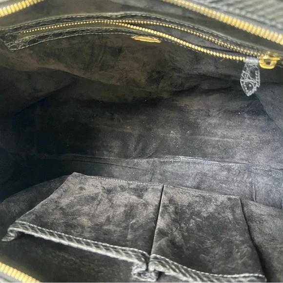 Armenta Black Satchel with Crocodile Texture - Picture 10 of 10